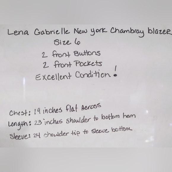 Lena Gabrielle New York Blazer Sz 6  Chambray Blue 💙 - Picture 4 of 6